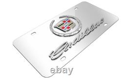 Car License Plate Frame Front Hood Mirror Stainless Steel with Caps For Cadillac