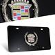 Car License Plate Frame Hood Black Stainless Steel Wreath With Caps For Cadillac