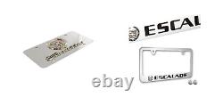 Car License Plate Frame Hood Rear Front Boot Cover Chrome For Cadillac Escalade