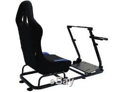 Car Race Gaming Racing Sim Frame Chair Bucket Seat PC PS4 XBox PS3 Black/Blue