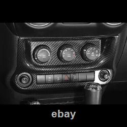 Carbon Fiber ABS Car AC Control Cover Frame Trim For Jeep Wrangler JK 2011-2017