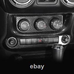 Carbon Fiber ABS Car AC Control Cover Frame Trim For Jeep Wrangler JK 2011-2017
