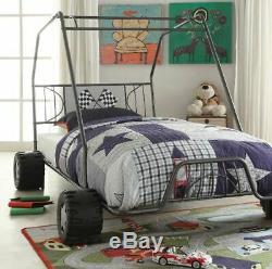 Child Twin Bed Frame Go Kart Toddler Headboard Race Car Cool Boy Girl Racing Kid