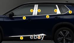 Chrome Car external window frame Strip Cover Trim For Nissan Rogue 2021-2023