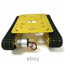 DIY Tank Tracked Chassis Metal Smart Robot Car + 12V 300RPM 37 Motors TS100 #SZ