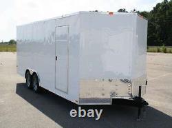 Enclosed car hauler tube frame 8.5x16 v nose, white, black options