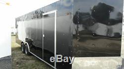 Enclosed car hauler tube frame 8.5x20 v nose, white, black