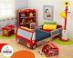 Fire Truck Bed Kids Toddler Youth Boys Fireman Bunk Play Toy Bedroom Furniture