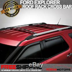 Fits 11-15 Ford Explorer Roof Rack Cross Bar Pair Black