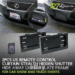 Fits Ford! 2x Car Powered Remote Curtain Cover Hidden Away License Frame Plate