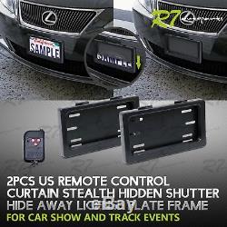 Fits Nissan! 2x Car Powered Remote Curtain Cover Hide Away License Frame Plate