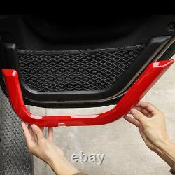 For Jeep Wrangler JL 2018-2020 2Pcs Red ABS Car Door Net Pocket Cover Frame Trim