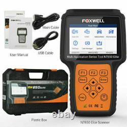 Foxwell NT650 Elite Car OBD2 Diagnostic Scanner ABS SRS TPMS DPF BMS Oil Reset