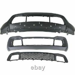 Front Bumper Cover + Low Grille + Frame For 2014-2016 Jeep Grand Cherokee