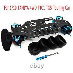 Für 1/10 TAMIYA 4WD TT01 TGS Tourenwagen Carbon Fiber Chassis Metal RC Car Frame