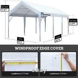 Heavy Duty 10'x20' Outdoor Car Shelter Canopy Carport Boat Cover 8 Steel Frame