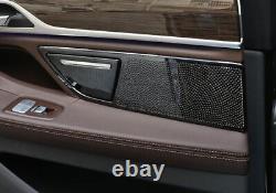 Inner Door Horn Frame Cover Trim For BMW 7 Series 2016-2022 Black Titanium Car