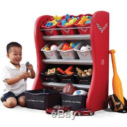 Kid Car Bed Frame Bedroom Furniture Set Toddler Boy Toy Organizer Twin Size Red
