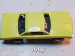Mev, 66 Chevy Corvair Yellow Ho Slot Car Tjet, Ultra Chassis (new In Box)