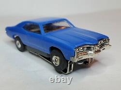 Mev 70 Cyclone Blue, Ho Slot Car Tjet, Used Non Mag Chassis (new In Box)