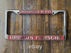 NEW BRUMOS PORSCHE ORIGINAL Jacksonville FL Metal Racing License Plate Frame