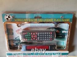 NEW Scrolling LED Light License Vanity Plate Chrome Frame w Full Remote Control