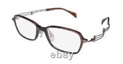 New Charmant Line Art 2074 Eyeglass Frame Brown 51-16-135 Full-rim Rectangular