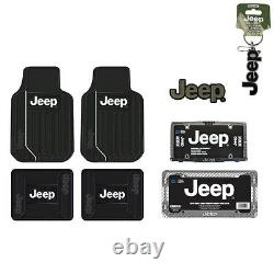New Jeep Elite Car Truck Front Back Floor Mat / License Plate Frame / Seat Cover