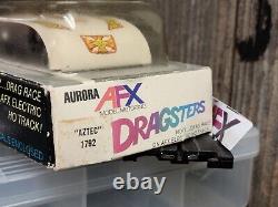 Nos Rare Htf Aurora Afx Aztec Dragster Mint in Box Cube 4 gear Chassis Decals
