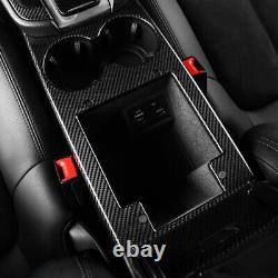 Real Carbon Fiber Car Water Cup Holder Frame Cover Trim For 14-20 Porsche Macan