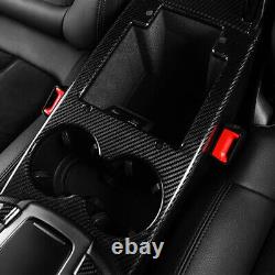 Real Carbon Fiber Car Water Cup Holder Frame Cover Trim For 14-20 Porsche Macan
