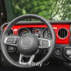 Red ABS Car Center Console Dashboard Cover Frame Trim For Jeep Wrangler JL 2018