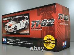 Tamiya # 58667 1/10 R/C Car TT02 Chassis Audi Quattro 4WD Rallye A2 Kit withESC