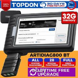 Topdon Artidiag800 BT OBD2 Diagnostic Scanner Tool Full System KEY Coding TPMS