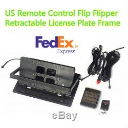 US Car Remote Control Flip Flipper Retractable Blinds License Plate Frame Cover