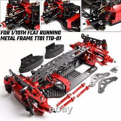 Upgraded Metal Alloy Carbon Fiber Chassis Frame Kit For TT02 TT-02 1/10 RC Car