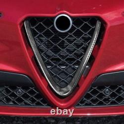 V Shape Carbon Fiber Car Grille Mesh Frame Trim Cover For Alfa Romeo Stelvio 17+