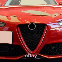 V Shape Red Carbon Fiber Grille Mesh Frame Trim Cover For Alfa Romeo Giulia17-19