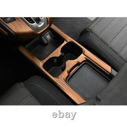 Wood Grain Car Front Water Cup Holder Cover Trim Frame For HONDA CRV 2017-2021