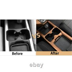 Wood Grain Car Front Water Cup Holder Cover Trim Frame For HONDA CRV 2017-2021