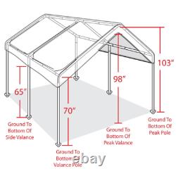 10' X 20' Heavy Duty Canopy Carport Portable Garage Tent Steel Frame Abri De Voiture