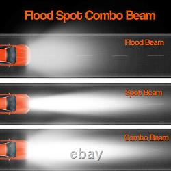 52+32'' Pouce Curved Led Light Bar Spot Flood Driving Offroad For Gmc Dodge Ram