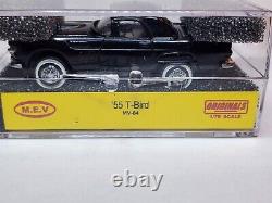55 Thunderbird Black Ho Slot Car, Aurora Chassis (nouveau En Box) Blanc Wall Tires
