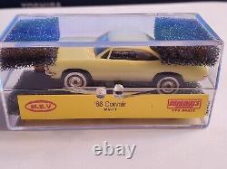66 Chevy Corvair Yellow Ho Slot Car Tjet, Nos Aurora Châssis (nouveau En Boîte)