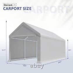 Abri de voiture tente carport hangar cadre galvanisé robuste extérieur Quictent 10x20.
