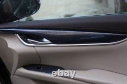 Bande de garniture de panneau intérieur de porte de voiture adaptée pour Cadillac XTS 2013-17 en fibre de carbone noire.