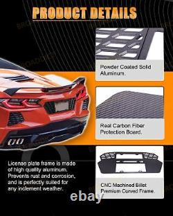 Cadre de plaque d'immatriculation arrière pour Corvette C8 2020-2023 avec véritable fibre de carbone