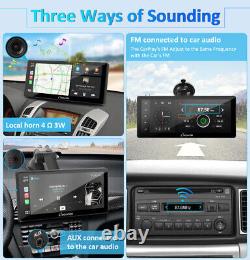 Carpuride 10.3'' Autoradio Portable CarPlay Android Auto Stéréo de Voiture Radio FM AUX