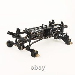 Châssis de voiture assemblé en laiton noir avec essieux pour le crawler Axial SCX24 90081 à l'échelle 1/24