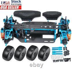 Châssis de voiture de tourisme en carbone 4WD bleu CNC pour kit métallique RC 1/10 TAMIYA TT01 Upgrade